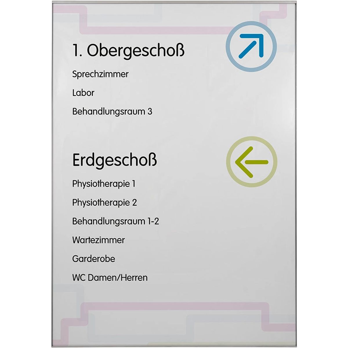 Wandschild, Modell Glasgow, DIN A1, Hochformat