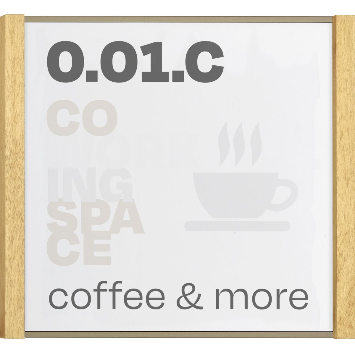 Türschild, Modell LMH, 150 x 160 mm (H x B), Rahmen aus Aluminium (Bronze) und Holz (Ahorn)