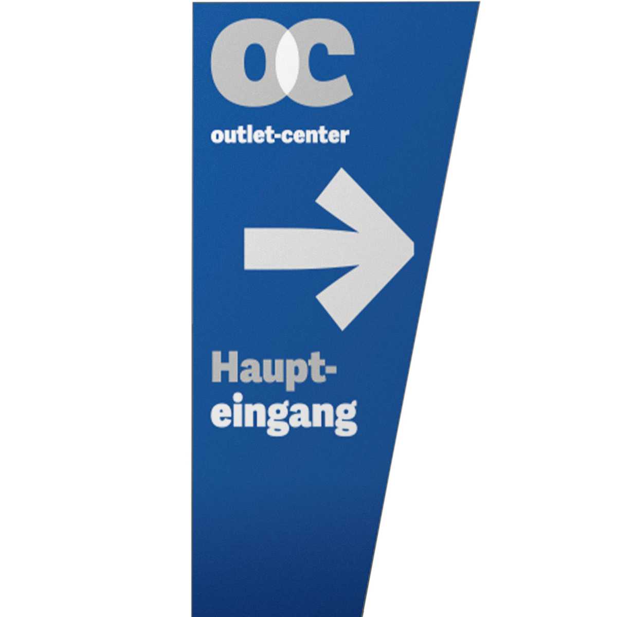 Außenaufsteller, Modell Madrid Segel, 3.000 x 1.500 x 80 mm (H x B x T), Hochformat, Silber, zum Einbetonieren