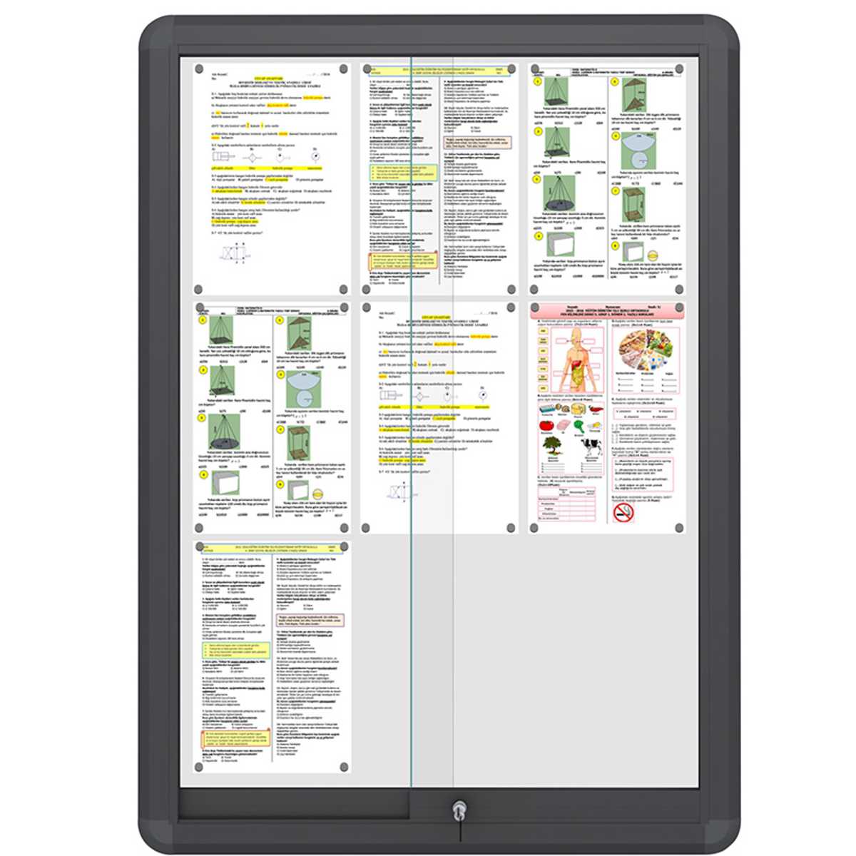 Schaukasten mit Schiebetür, Modell I, Innenbereich, Querformat, schwarz