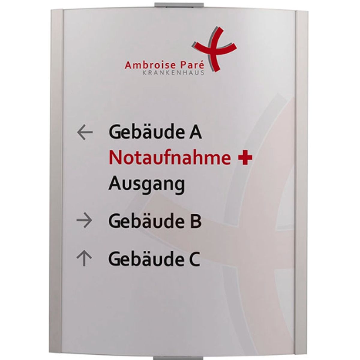 Wandschild, Modell Frankfurt, ~DIN A3 Hochformat, Silber