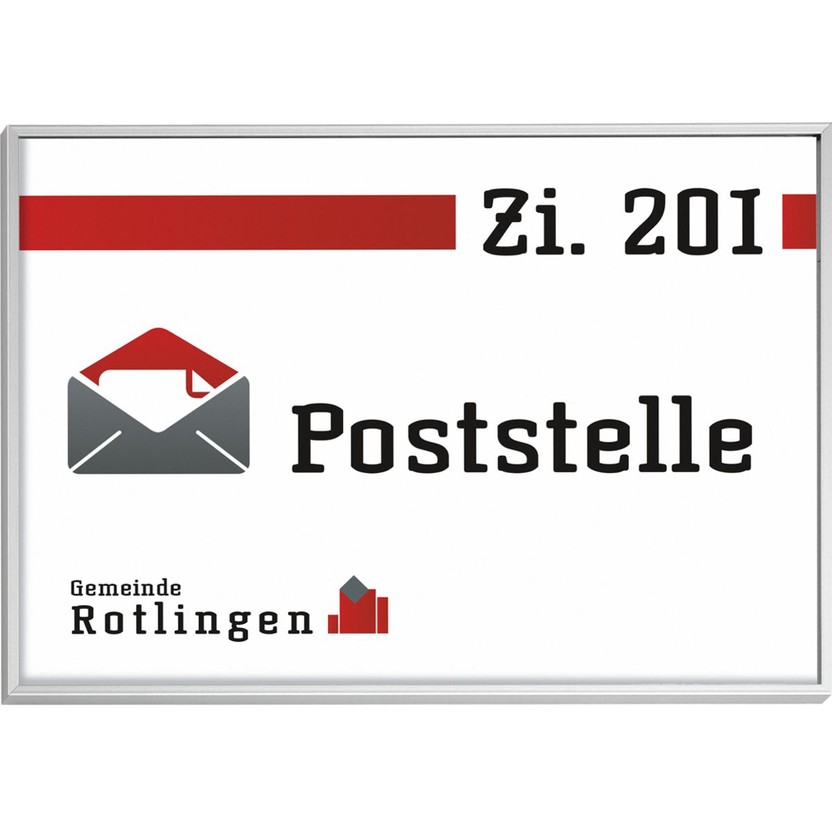 Türschild, Modell Madrid, ~ DIN A5, Silber, Querformat, Schraub- oder Klebemontage