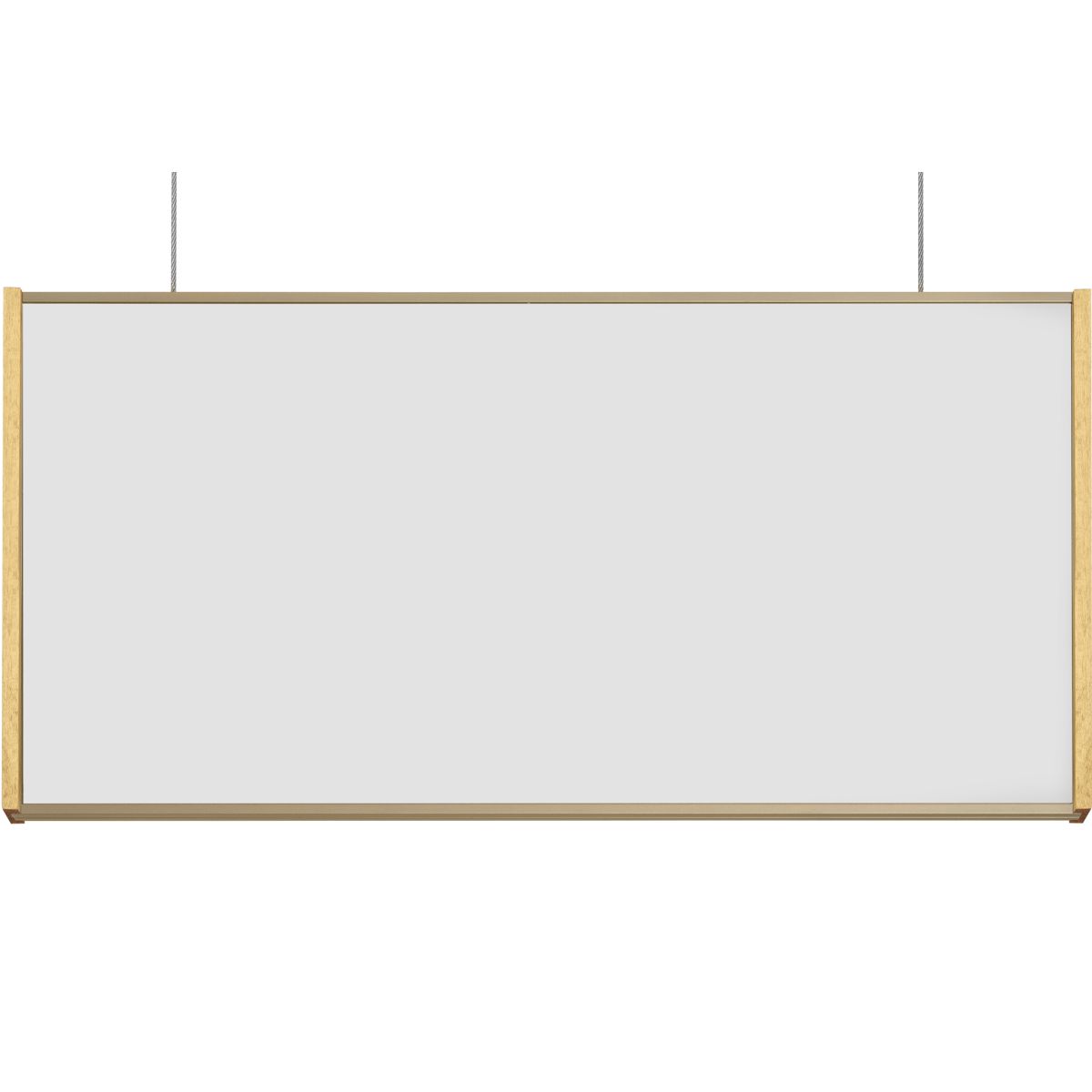 Deckenhänger (Hängeschild), Modell LMH, 150 x 309 mm (H x B), Rahmen Bronze mit Ahorn, für Einleger