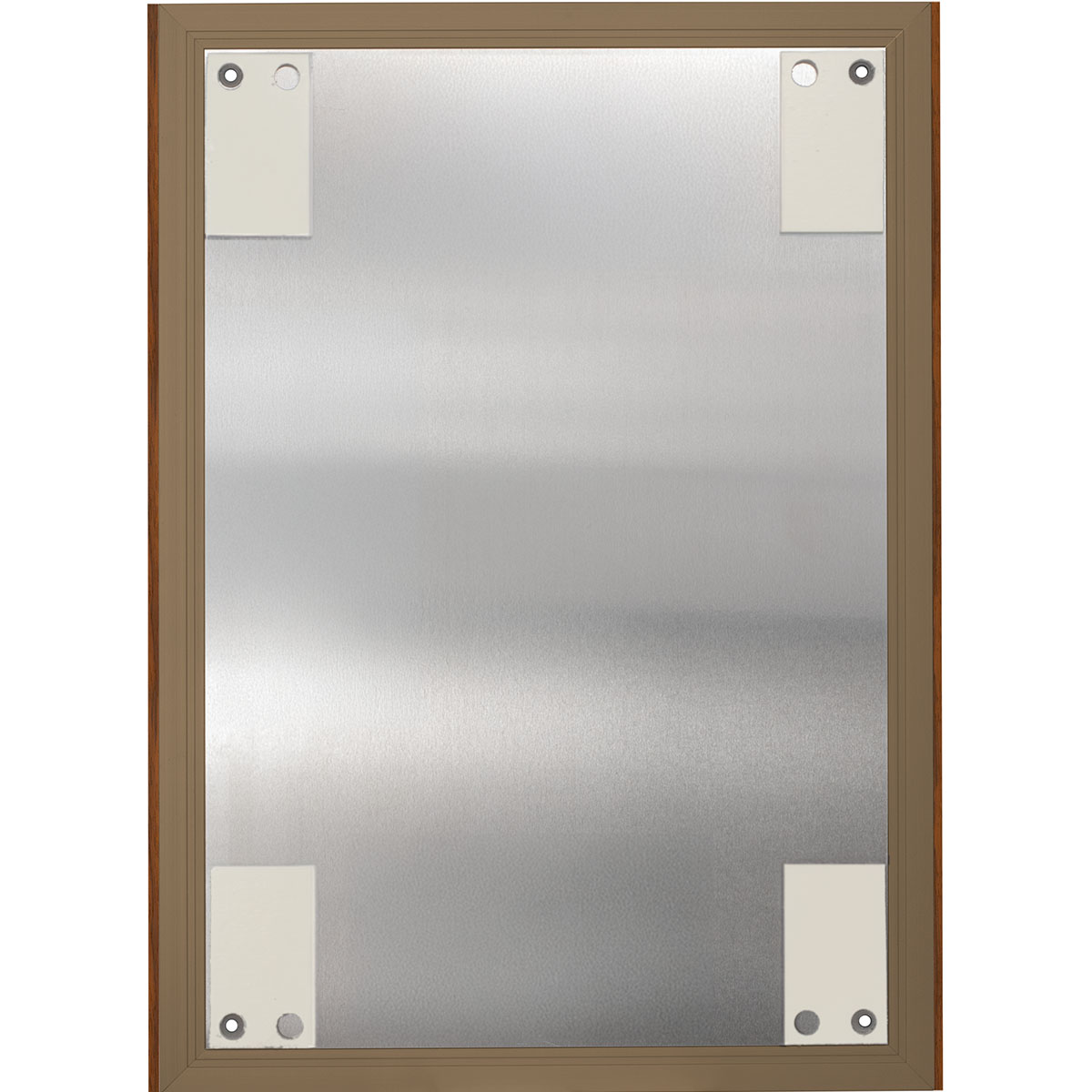 Wandschild, Modell LMH, ~ DIN A3, Hochformat, Holzrahmen Nussbaum kombiniert mit bronzefarbenem Aluminium