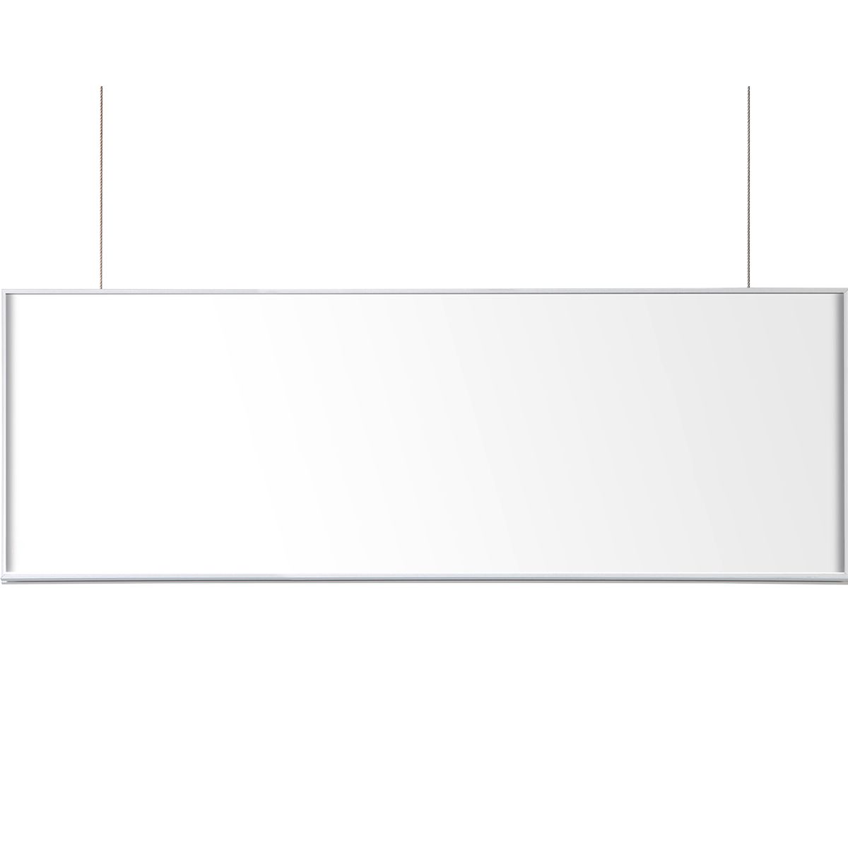 Deckenhänger (Hängeschild), Modell Madrid, 150 x 596 mm (H x B), Silber, für Einleger,  Deckenhänger (Hängeschild), Modell Madrid, 150 x 596 mm (H x B), Silber, für Einleger,