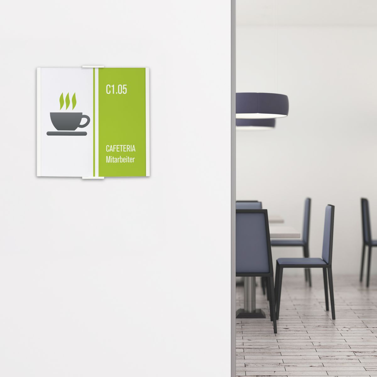 Türschild, Modell Frankfurt, 150 mm (H x B), Weiß