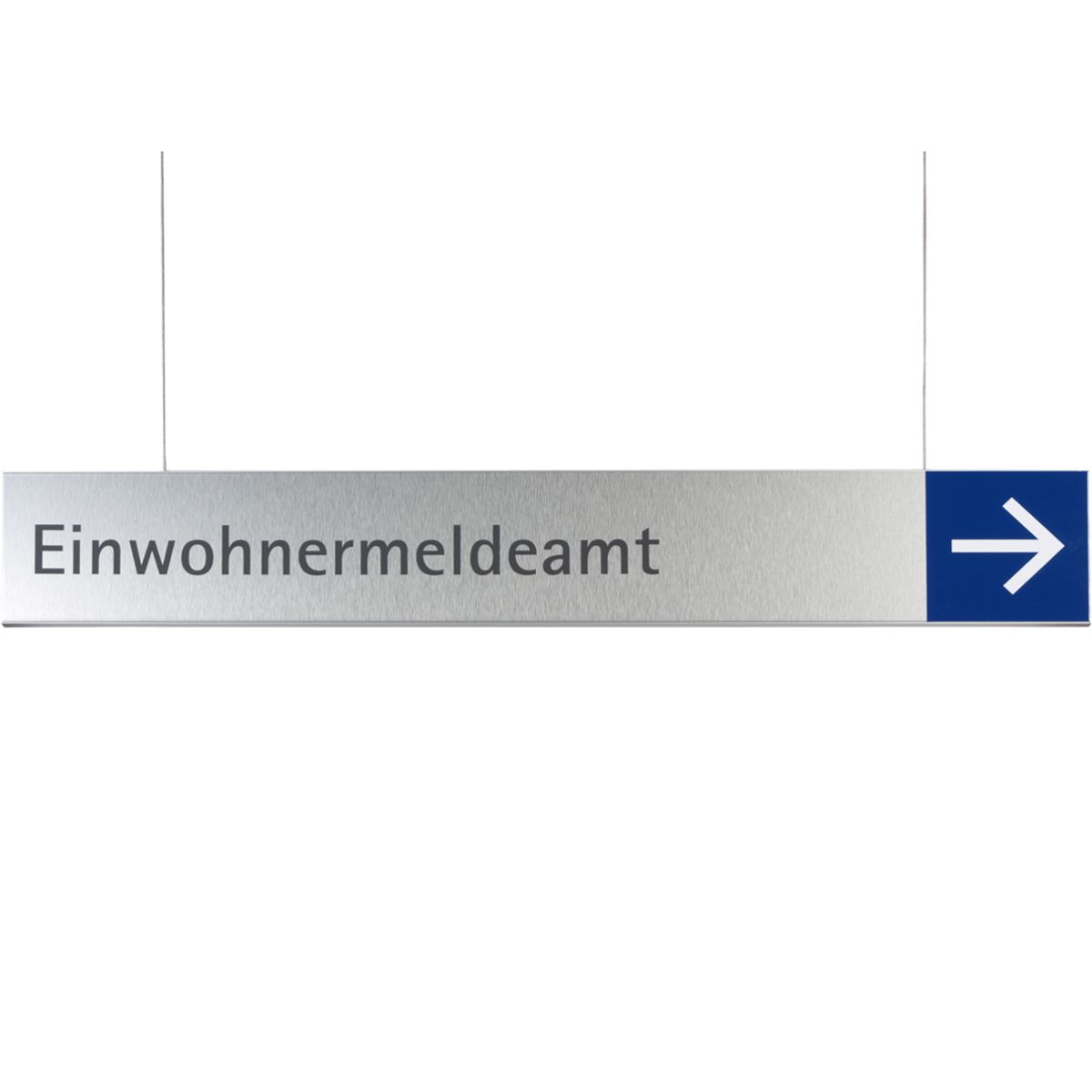 Deckenhänger (Hängeschild), Modell Rio, 150 x 1.250 mm (H x B), Beschriftung direkt