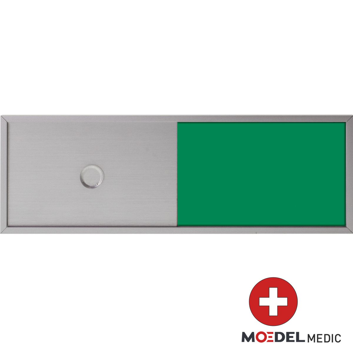 Moedel Medic Frei Besetzt Schild, 50 x 150 mm (H x B), Silber, Ausführung blanko (ohne Text) Moedel Medic Frei Besetzt Schild, 50 x 150 mm (H x B), Silber, Ausführung blanko (ohne Text)