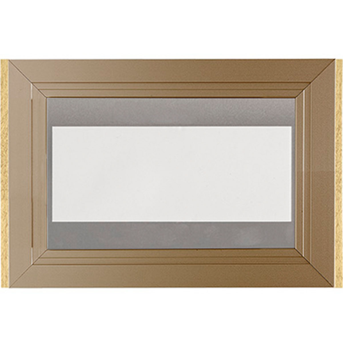 Türschild, Modell LMH, ~DIN A6, Querformat, Rahmen aus Aluminium (Bronze) und Holz (Ahorn)