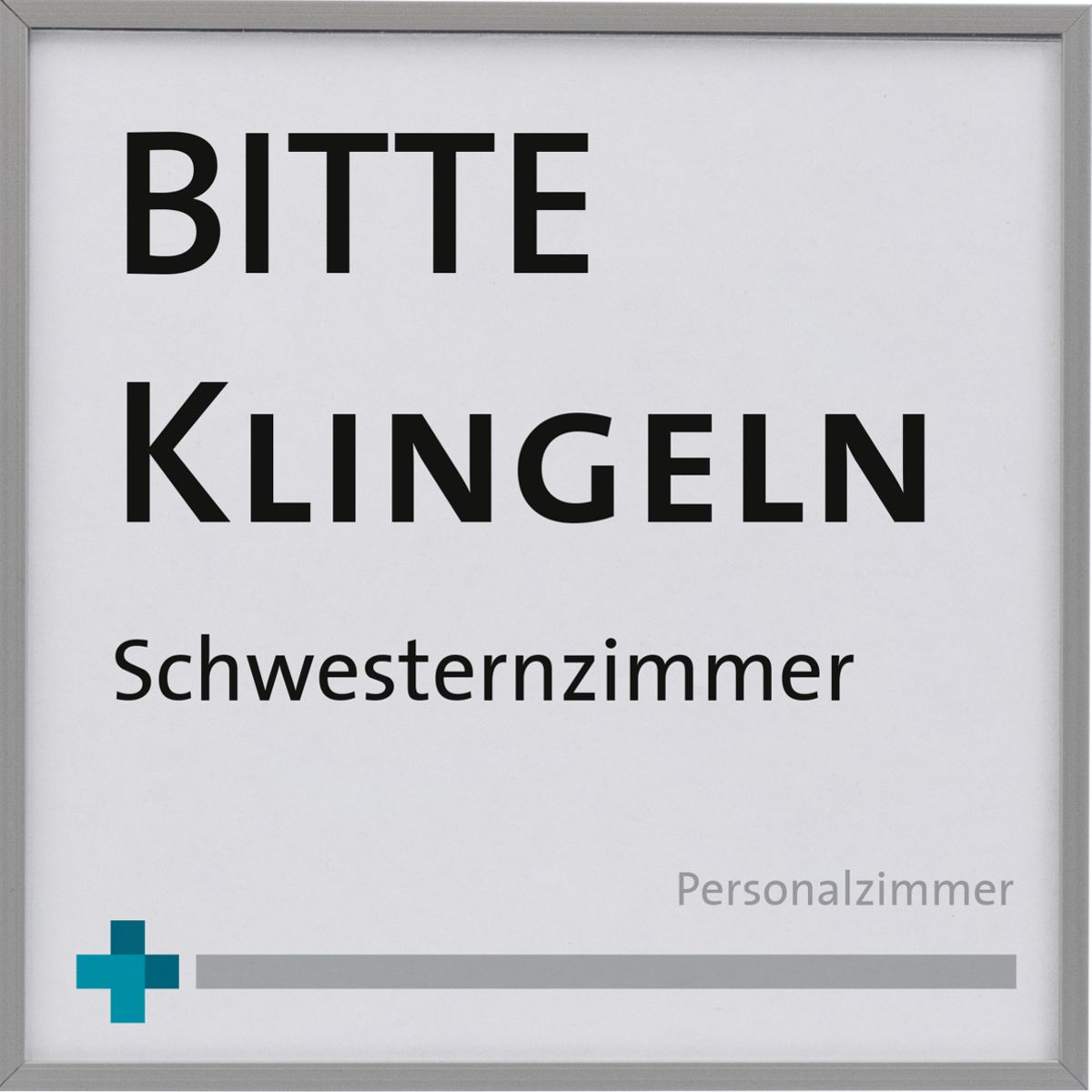 Türschild, Modell Madrid, 105 x 105 mm, Silber, Klebemontage