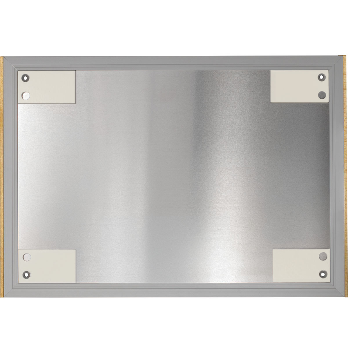 Wandschild, Modell LMH, ~ DIN A3, Querformat, Holzrahmen Ahorn kombiniert mit silbernem Aluminium