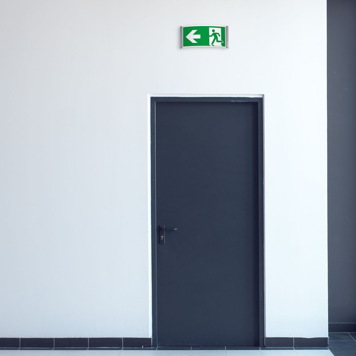 Wandschild, Modell Orlando, 148 x 325 mm (H x B), Querformat, optimiert für Rettungszeichen Wandschild, Modell Orlando, 148 x 325 mm (H x B), Querformat, optimiert für Rettungszeichen