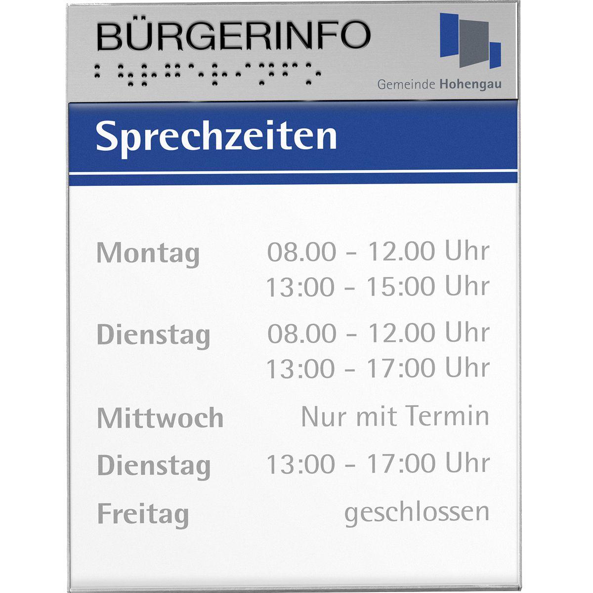 Kopfteil für Rio Türschilder A6 quer, A5 hoch und 150er Kopfteil für Rio Türschilder A6 quer, A5 hoch und 150er