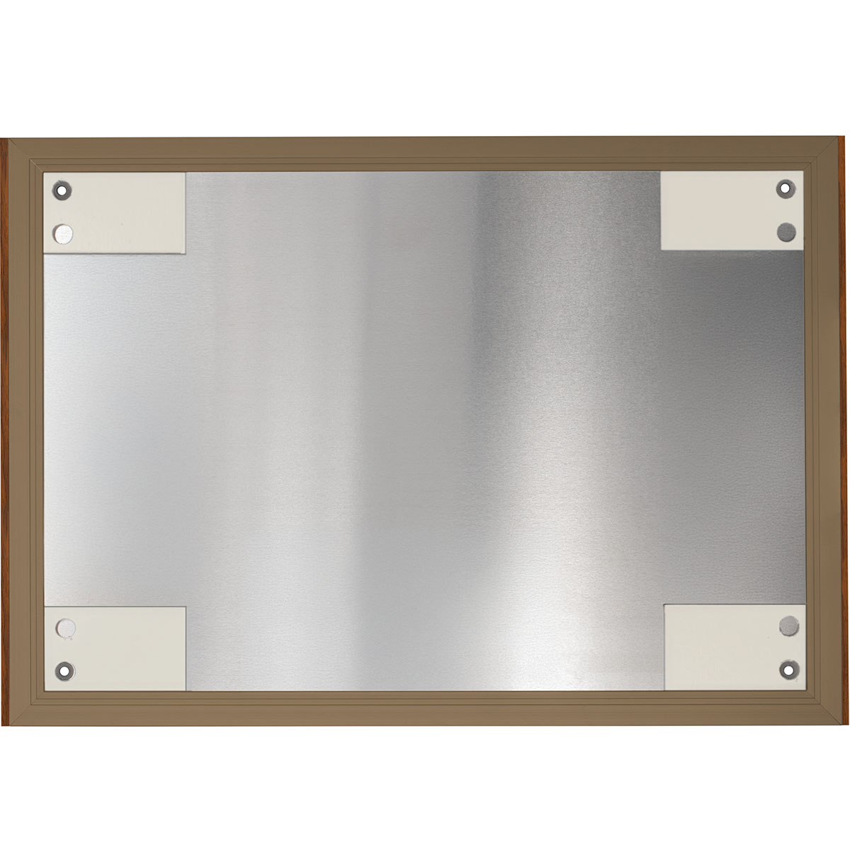 Wandschild, Modell LMH, ~ DIN A3, Querformat, Holzrahmen Nussbaum kombiniert mit bronzefarbenem Aluminium