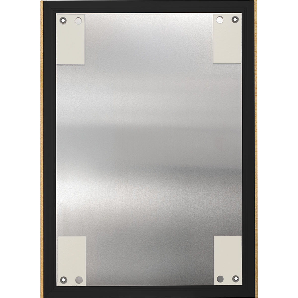 Wandschild, Modell LMH, ~ DIN A3, Hochformat, Holzrahmen Ahorn kombiniert mit schwarzem Aluminium