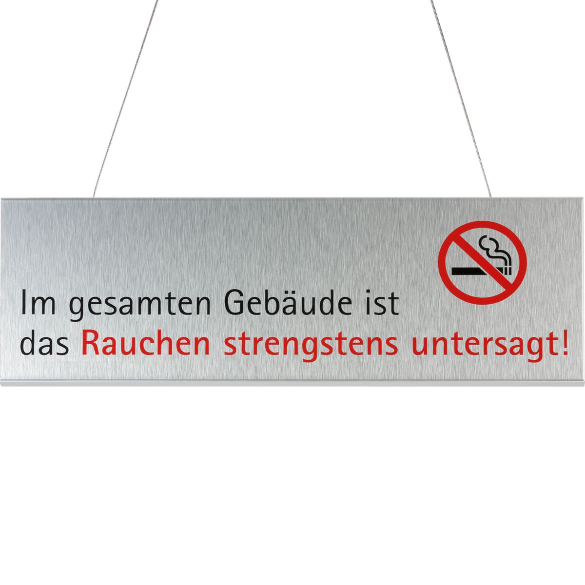 Deckenhänger (Hängeschild), Modell Rio, 250 x 1.000 mm (H x B), Beschriftung direkt