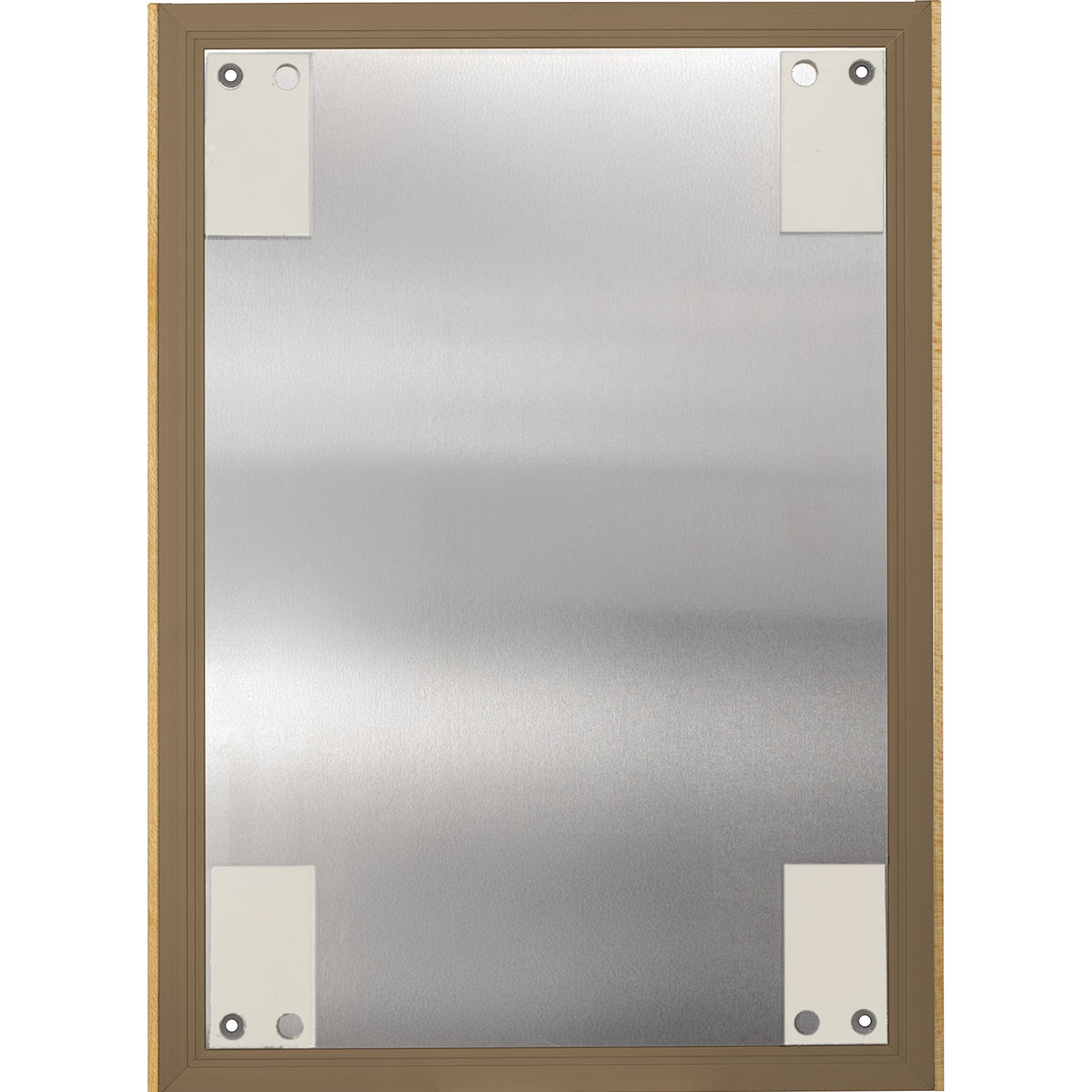 Wandschild, Modell LMH, ~ DIN A3, Hochformat, Holzrahmen Ahorn kombiniert mit bronzefarbenem Aluminium