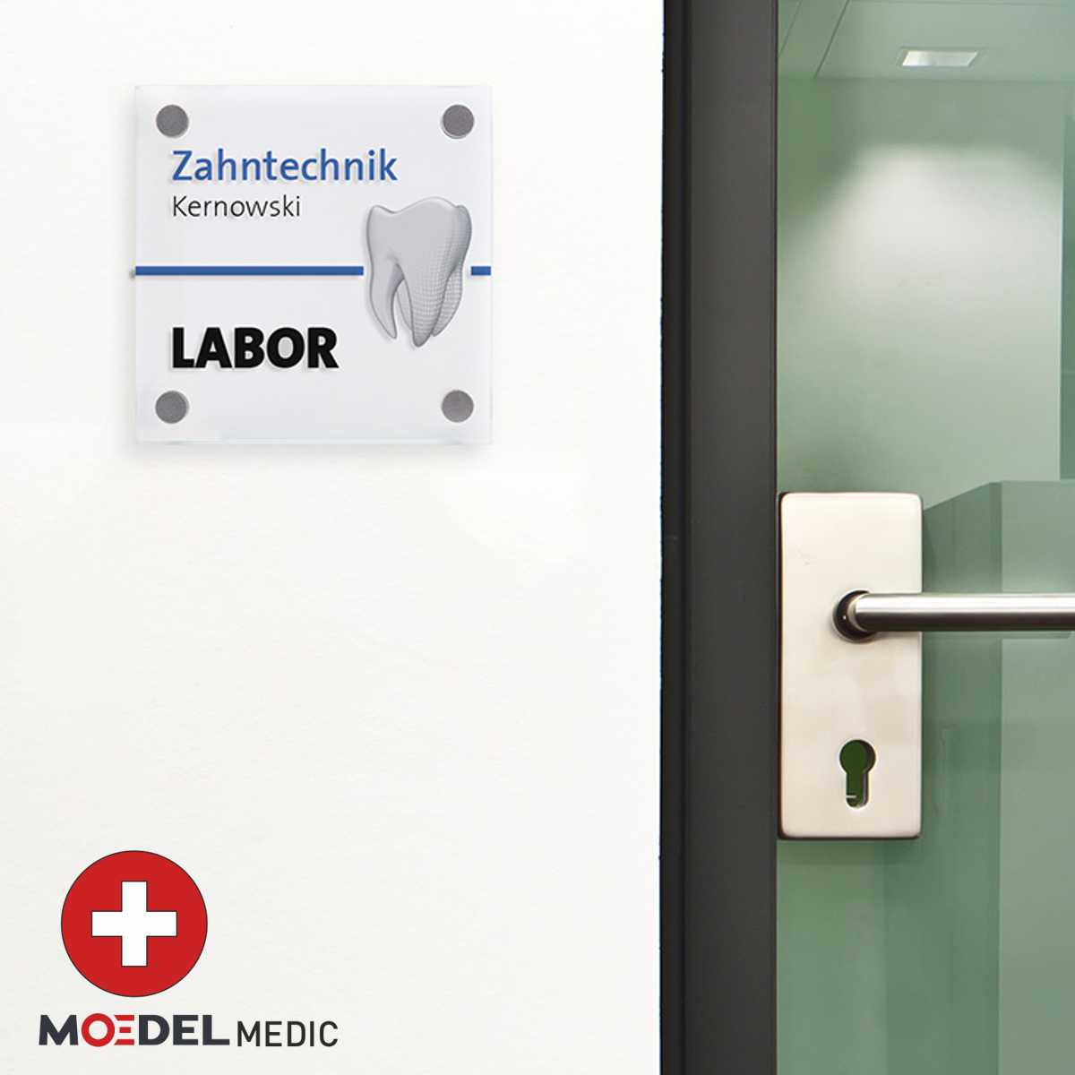Moedel Medic Türschild, ESG, 150 x 150 mm, für Innen