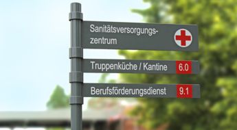 Sternwegweiser mit eckigen Paneelen Sternwegweiser mit eckigen Paneelen