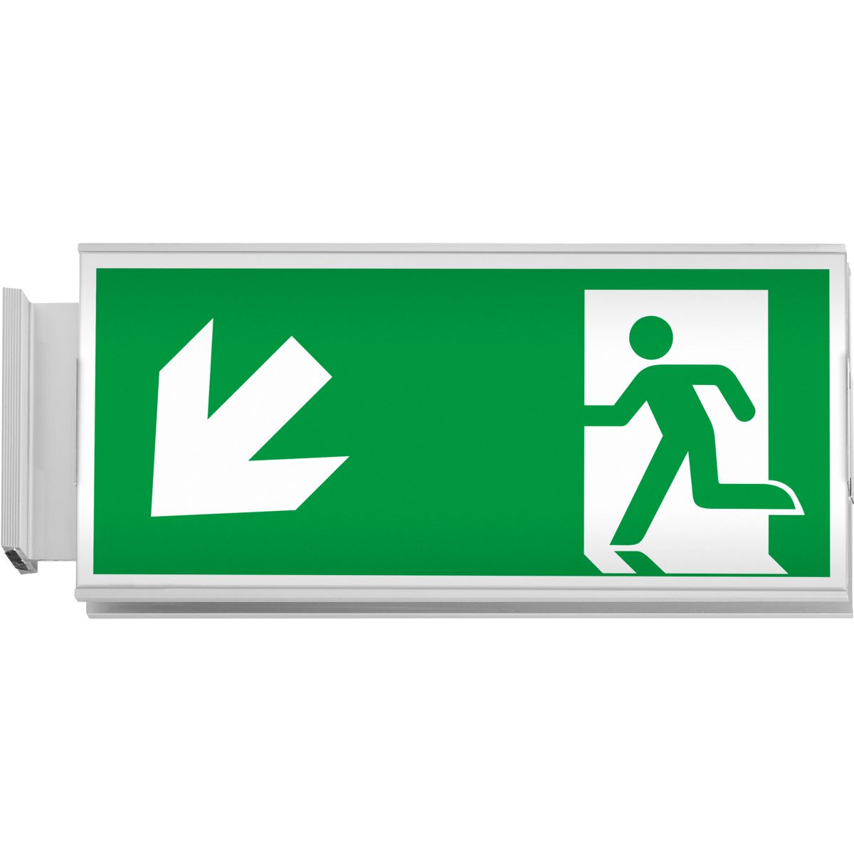 Fahnenschild (Nasenschild), Modell Oslo, 151 x 297 mm (H x B), optimiert für Rettungszeichen Fahnenschild (Nasenschild), Modell Oslo, 151 x 297 mm (H x B), optimiert für Rettungszeichen