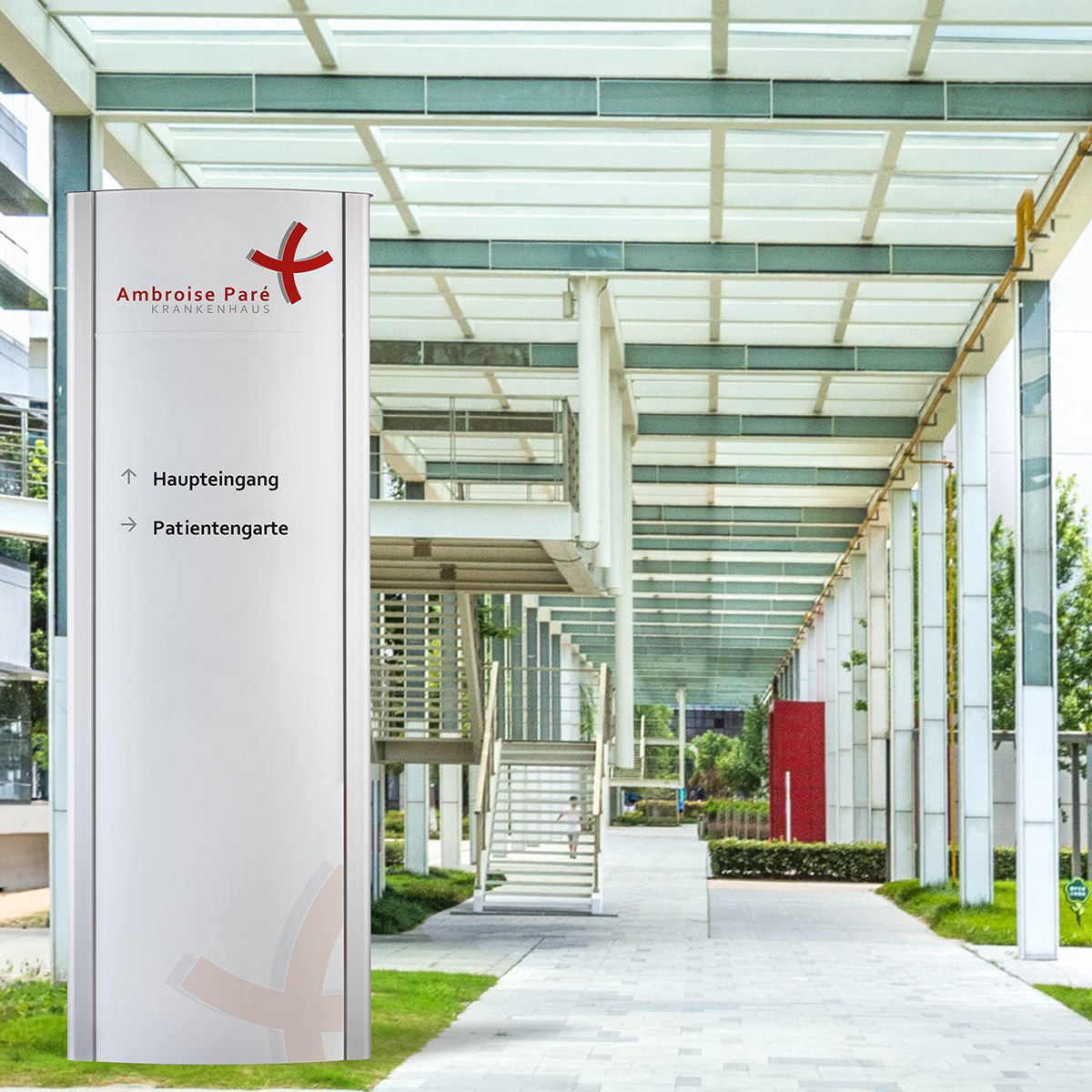 Außenaufsteller, Modell Frankfurt, 3.000 x 1.085 mm (H x B), Weiß