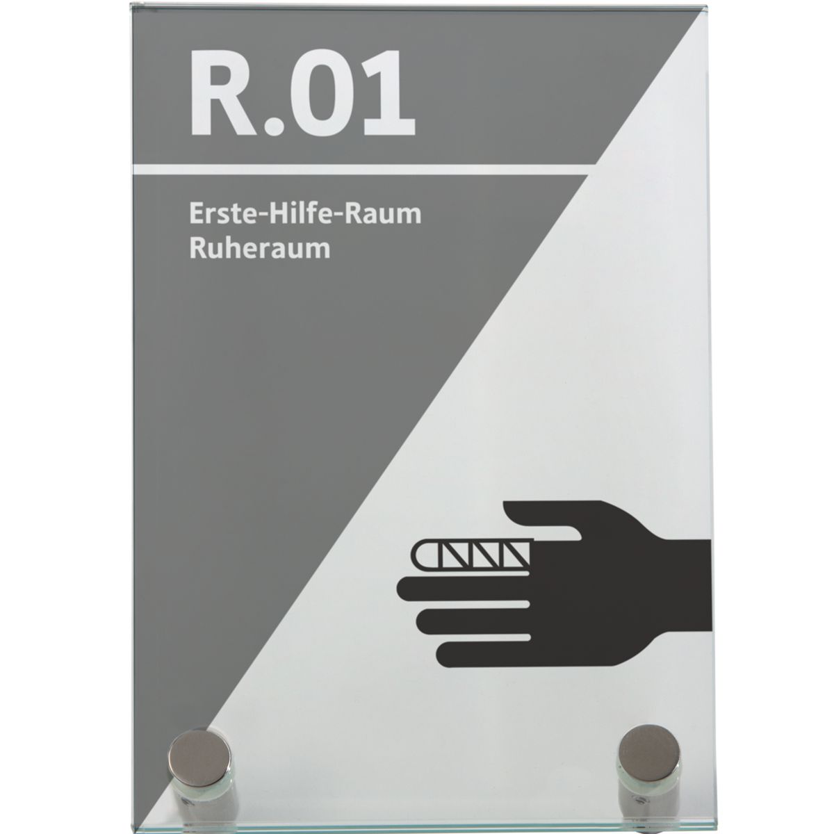 Türschild, Modell Galerie, ESG, 200 x 130 mm (H x B), 2 Abstandhalter (15 mm Wandabstand, mit Schraube)