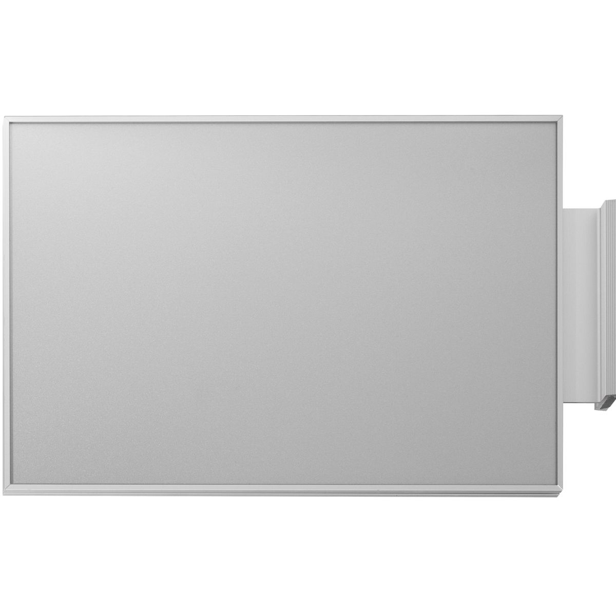 Fahnenschild (Nasenschild), Modell Madrid, ~ DIN A4, Silber, Querformat, Beschriftung mit Einleger