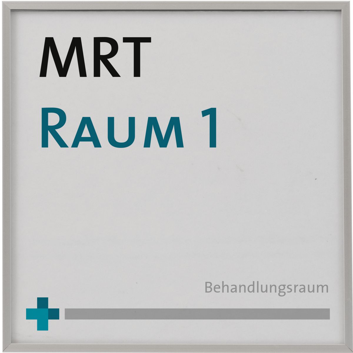 Türschild, Modell Madrid, 120 x 120 mm, Silber, Klebemontage