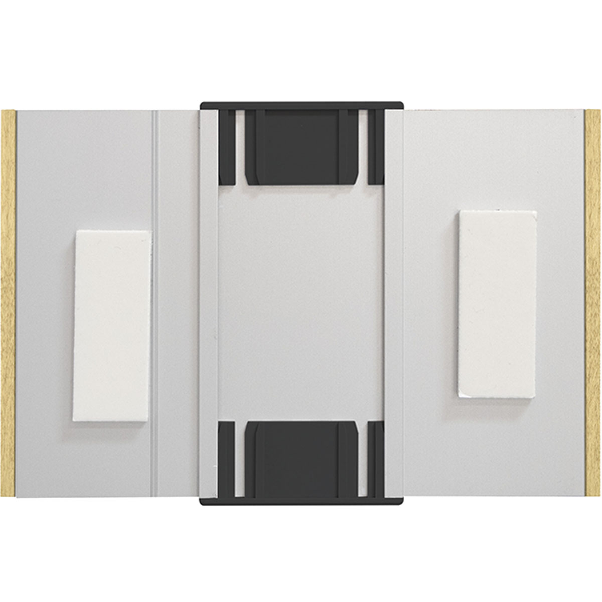Türschild, Modell LMH, ~DIN A6, Querformat, seitlicher Rahmen aus Eiche