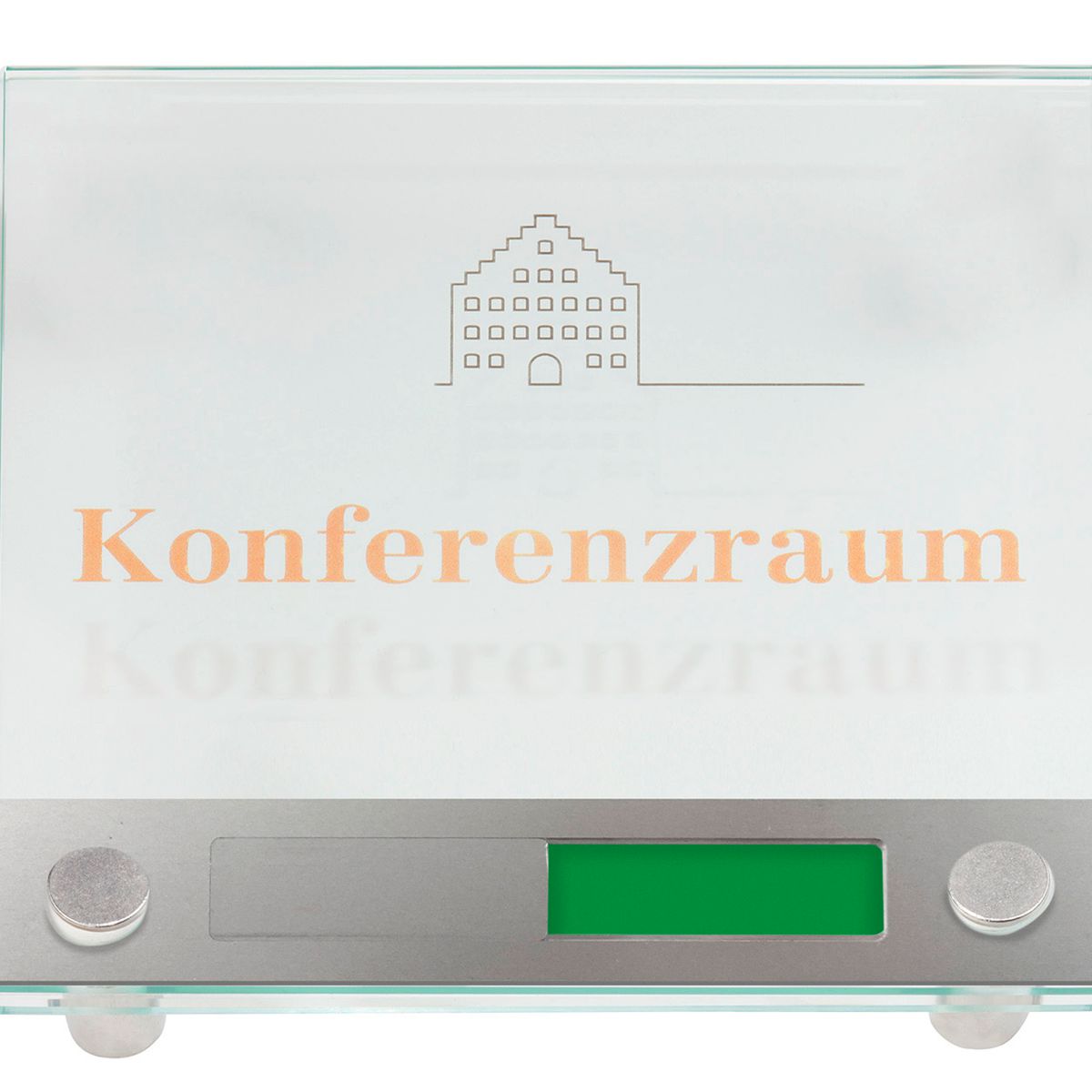 Türschild, Modell Galerie, ESG, 150 x 150 mm, 2 Abstandhalter (25 mm Wandabstand, mit Bolzen), inkl. Frei Besetzt Anzeige