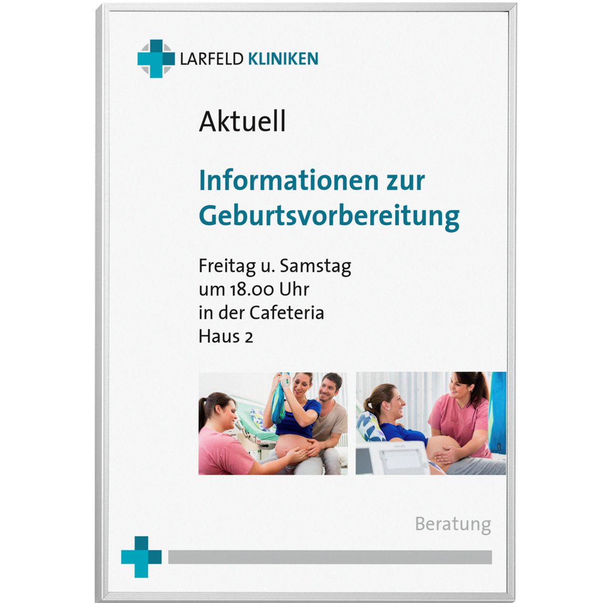 Türschild, Modell Madrid, ~ DIN A5, Silber, Hochformat, Schraub- oder Klebemontage