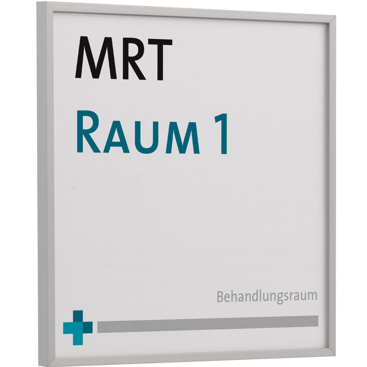 Türschild, Modell Madrid, 120 x 120 mm, Silber, Klebemontage