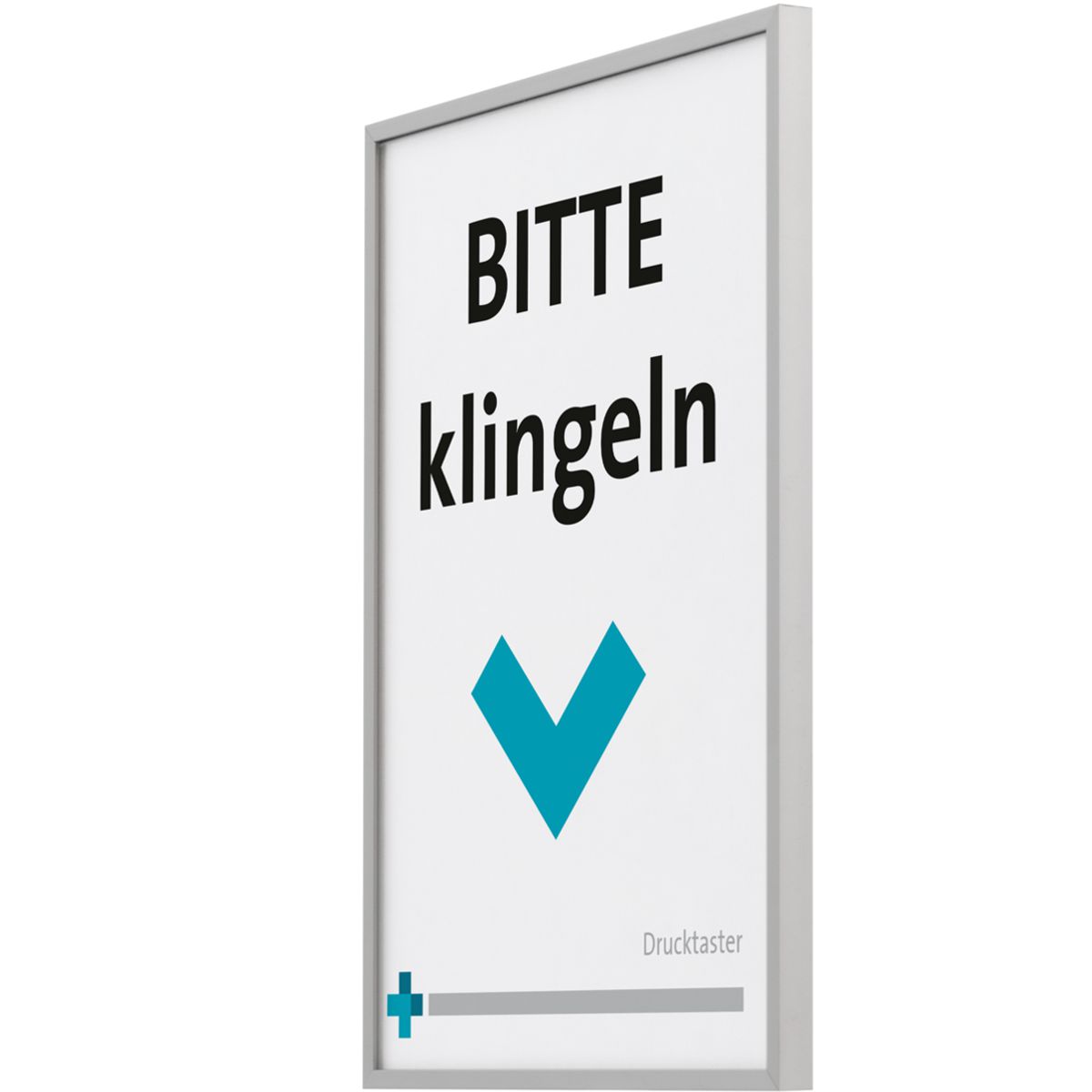 Türschild, Modell Madrid, ~ DIN A6, Silber, Hochformat, Klebemontage