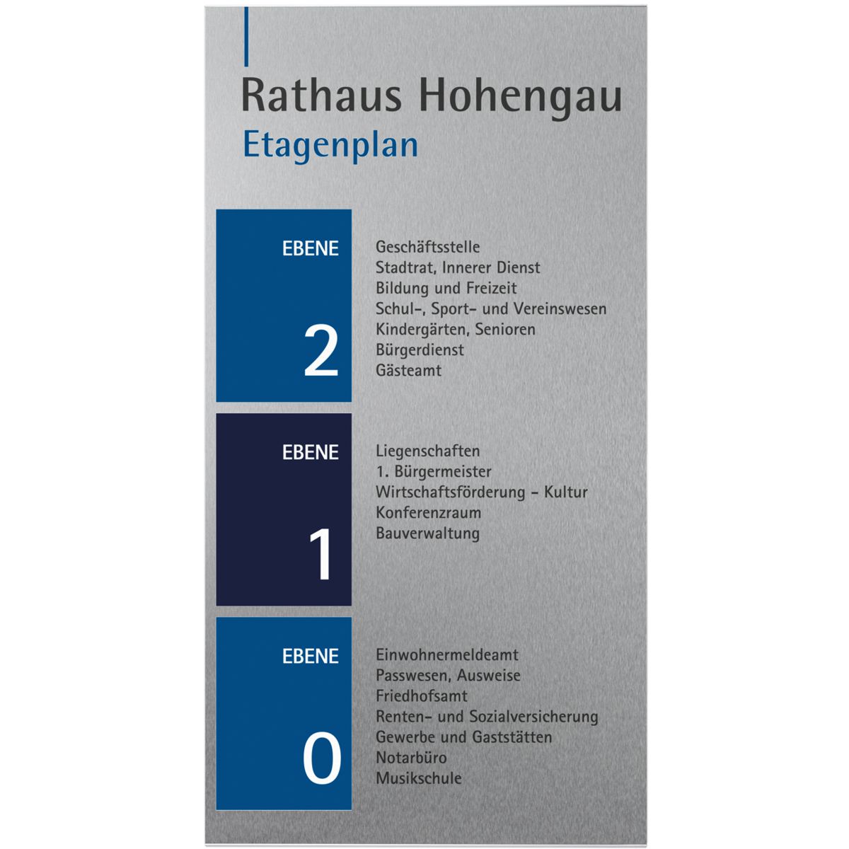 Wandschild, Modell Rio, 850 x 450 x 16 mm (H x B x T), Beschriftung direkt