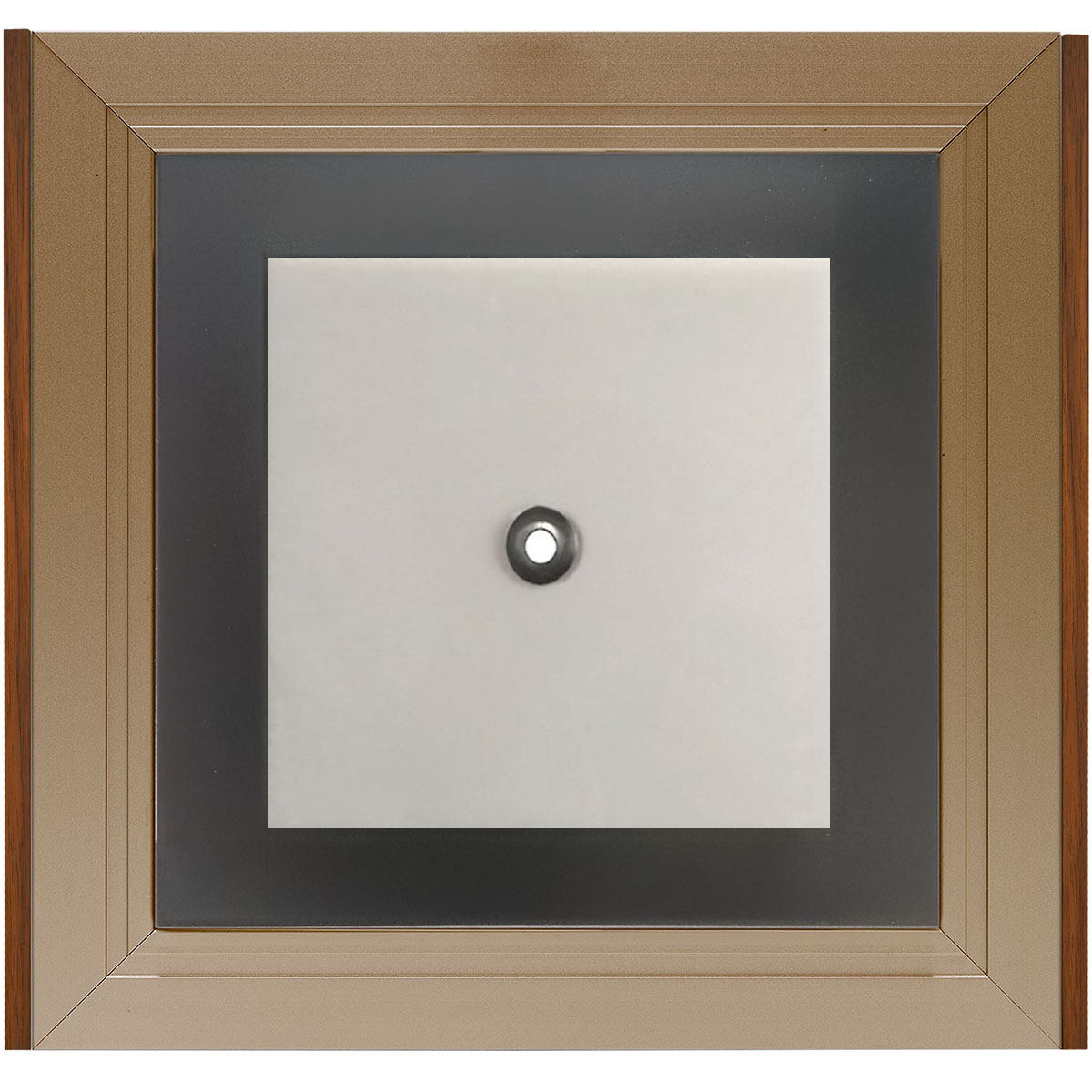 Türschild, Modell LMH, 150 x 160 mm (H x B), Rahmen aus Aluminium (Bronze) und Holz (Nussbaum)