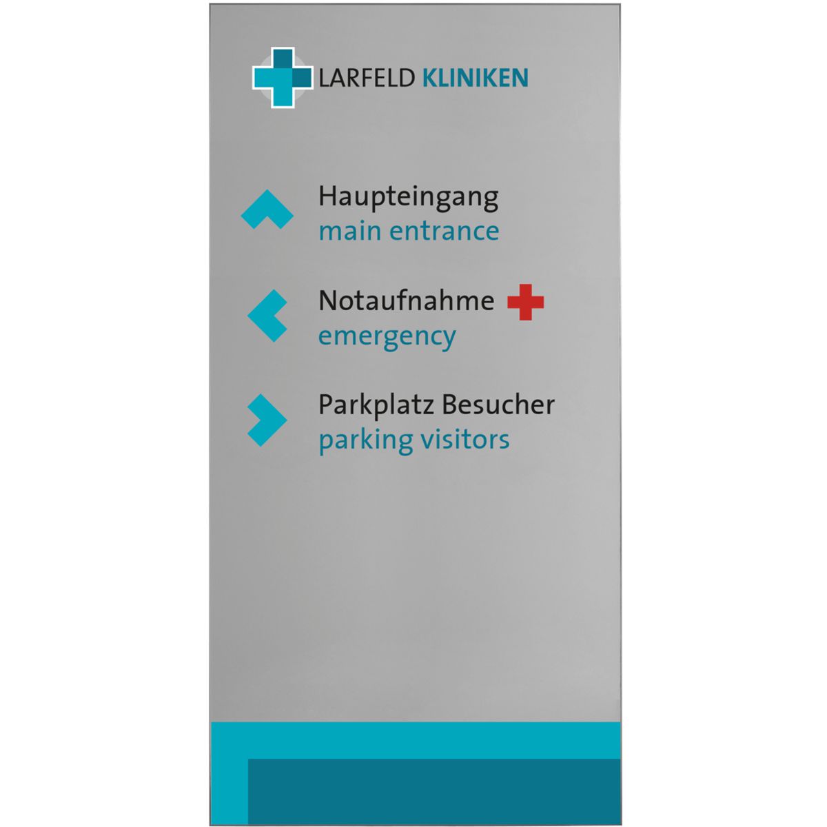 Außenaufsteller, Modell Madrid, 2.500 x 1.250 x 80 mm (H x B x T), Hochformat, Silber, zum Einbetonieren