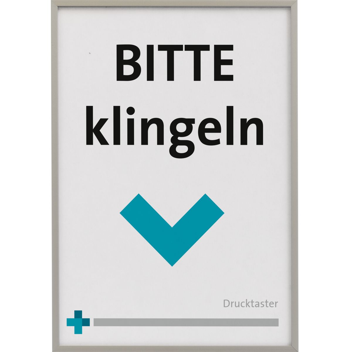 Türschild, Modell Madrid, ~ DIN A6, Silber, Hochformat, Klebemontage