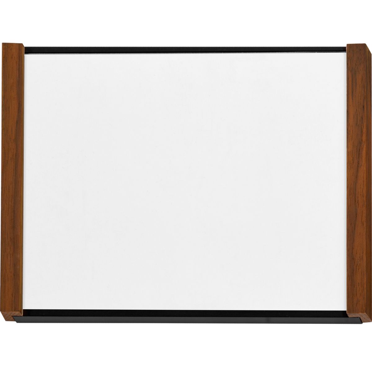 Türschild, Modell LMH, ~DIN A6, Querformat, Rahmen aus Aluminium (Schwarz) und Holz (Nussbaum)