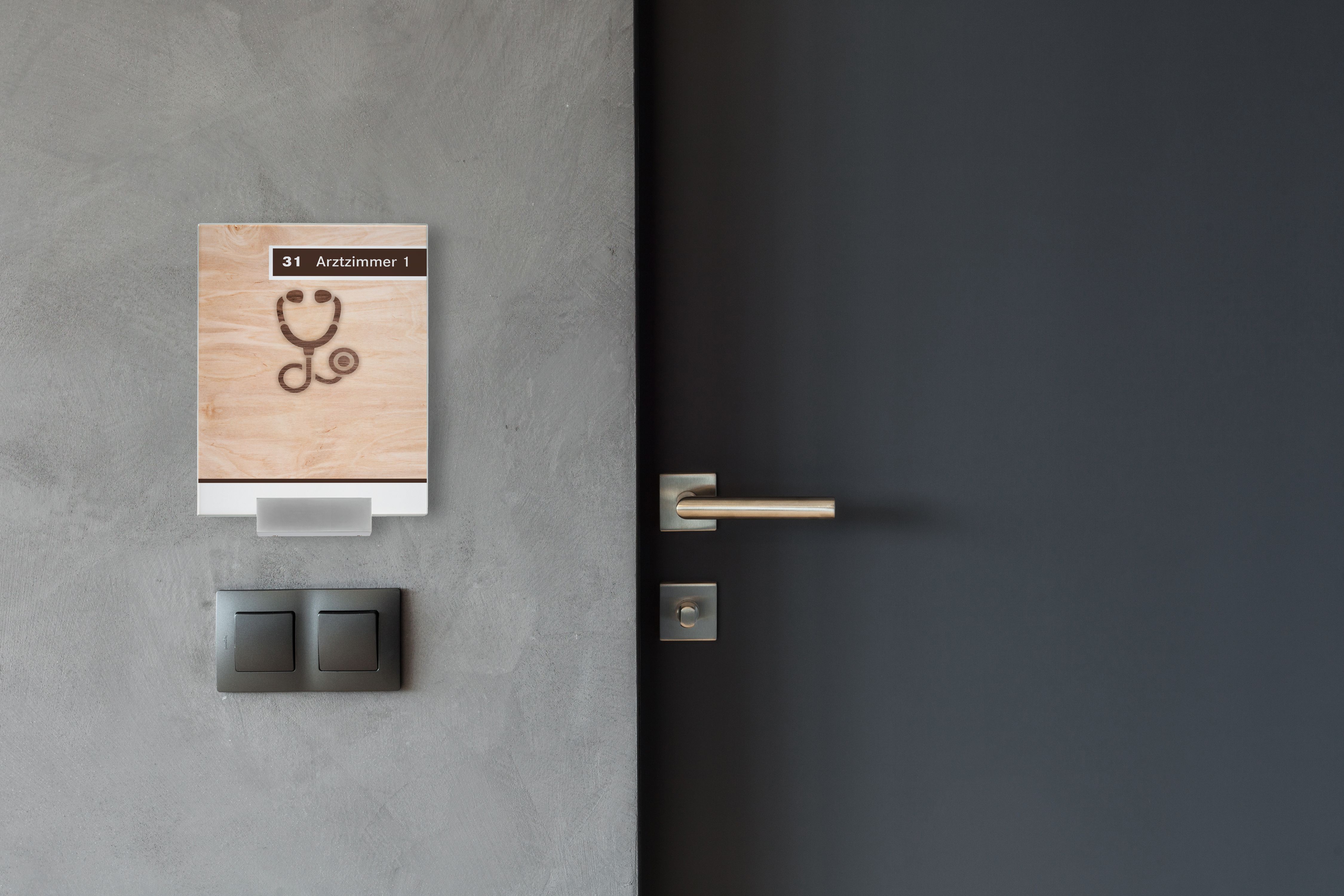 Türschild, Modell Monaco, DIN A5, 1 Adapter 80 mm