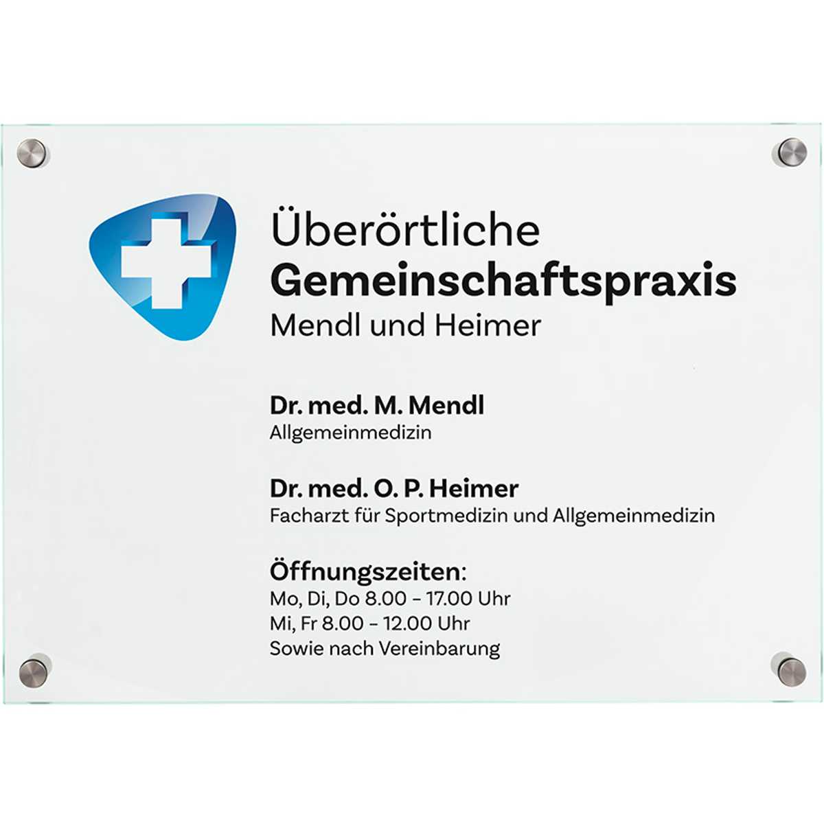 Moedel Medic Türschild, ESG, DIN A3 (297 x 420 mm), für Außen