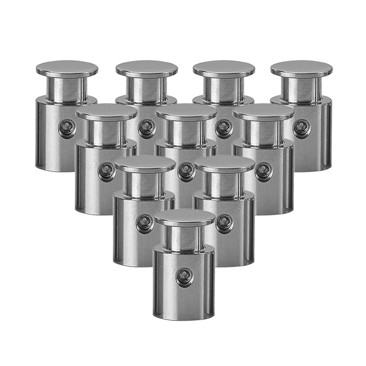 Abstandhalter aus Edelstahl, Silber, 15 mm Wandabstand, Schraubmontage, 10er VE