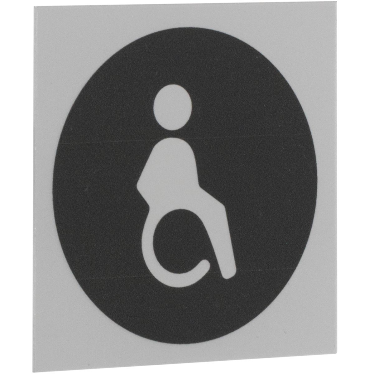 WC Schild Barrierefrei aus Aluminium, Silber, 80 x 80 mm, Klebemontage