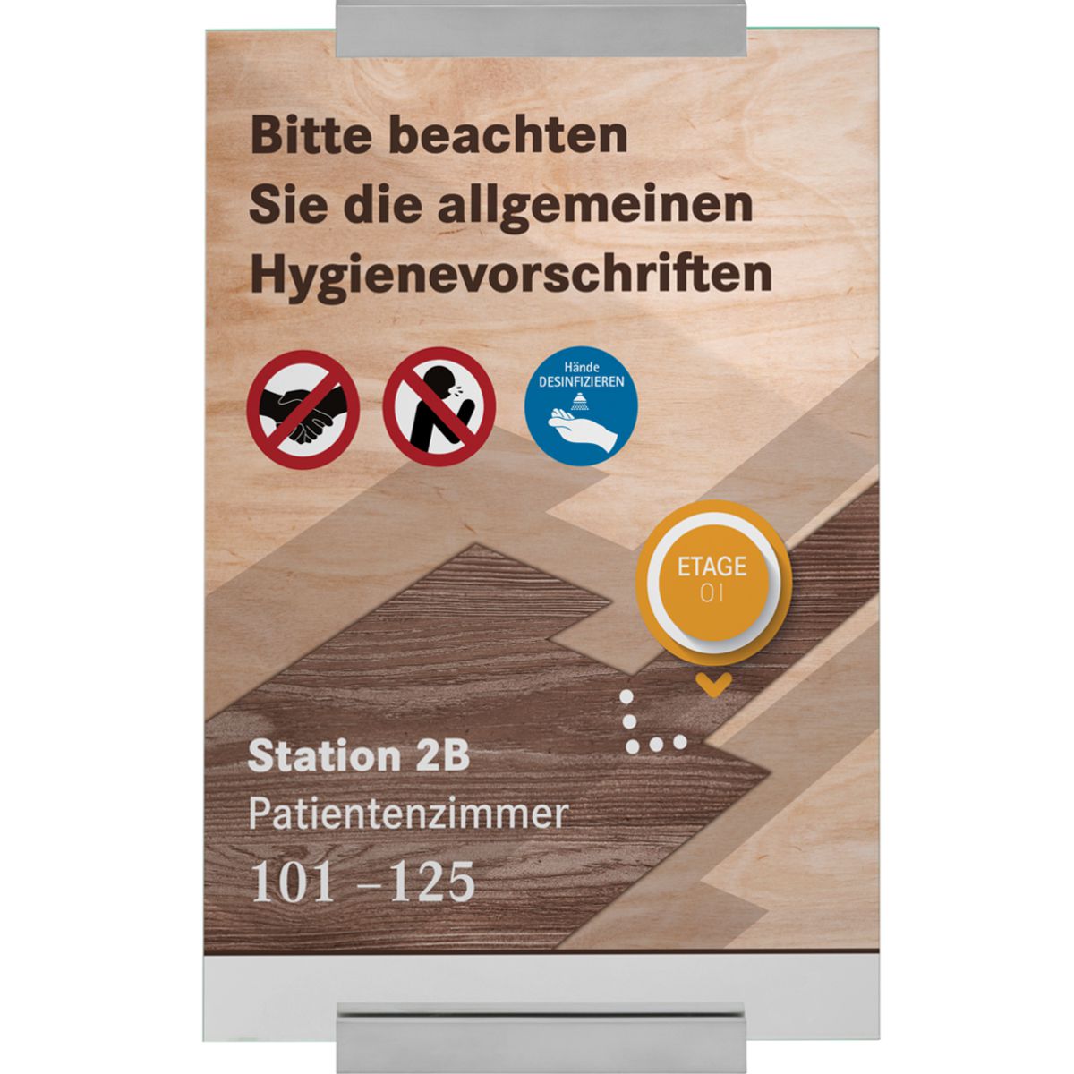 Wandschild, Modell Monaco, DIN A3, Beschriftung flexibel (mit Einleger)