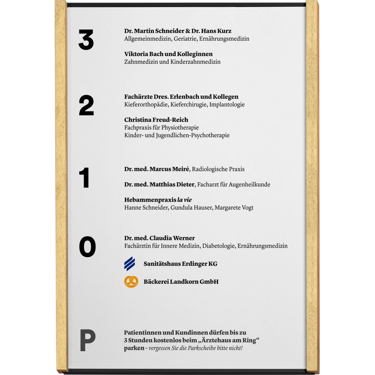 Wandschild, Modell LMH, ~ DIN A4, Hochformat, Holzrahmen Ahorn kombiniert mit schwarzem Aluminium