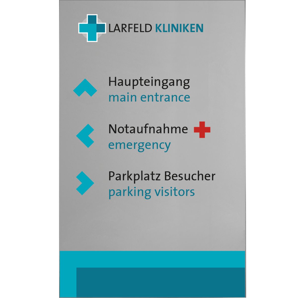 Außenaufsteller, Modell Madrid, 2.000 x 1.250 x 80 mm (H x B x T), Hochformat, Silber, zum Einbetonieren