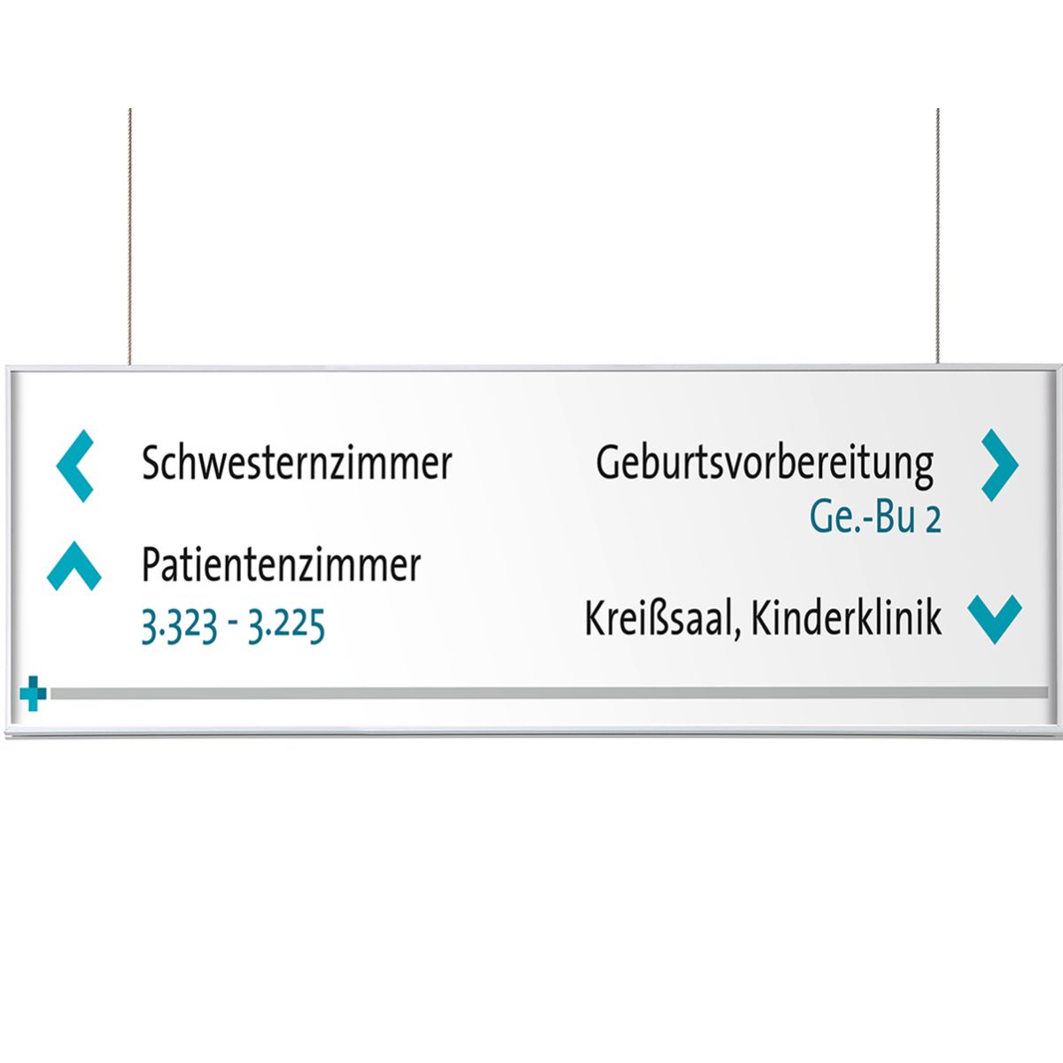 Deckenhänger (Hängeschild), Modell Madrid, 150 x 596 mm (H x B), Silber, für Einleger,  Deckenhänger (Hängeschild), Modell Madrid, 150 x 596 mm (H x B), Silber, für Einleger,