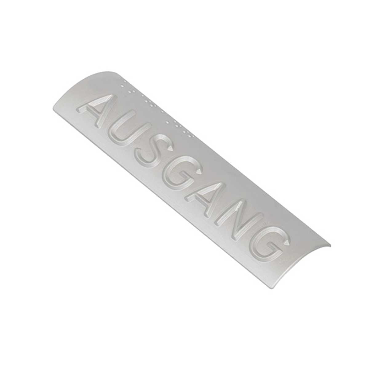 Handlaufschild aus Aluminium, AUSGANG, Handlauf rund
