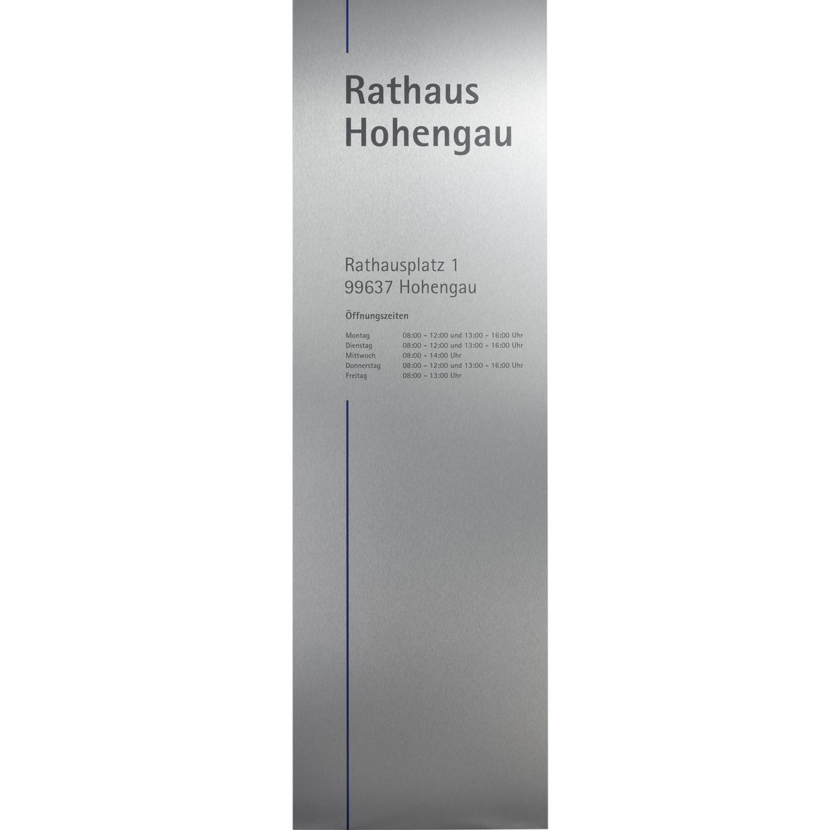 Außenaufsteller, Modell Rio, 2.000 x 1.000 mm (H x B), Hochformat, zum Einbetonieren