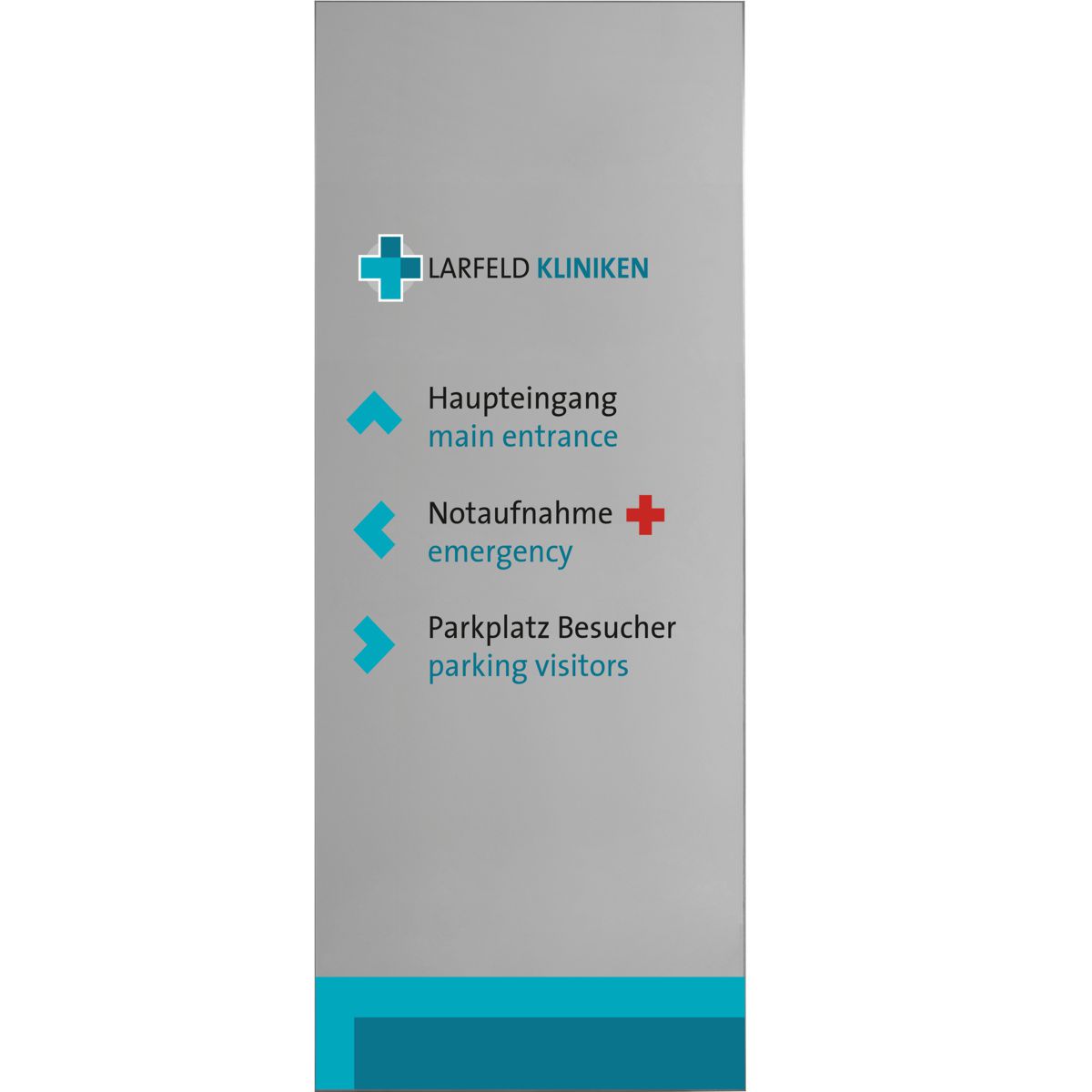 Außenaufsteller, Modell Madrid, 3.000 x 1.250 x 80 mm (H x B x T), Hochformat, Silber, zum Einbetonieren