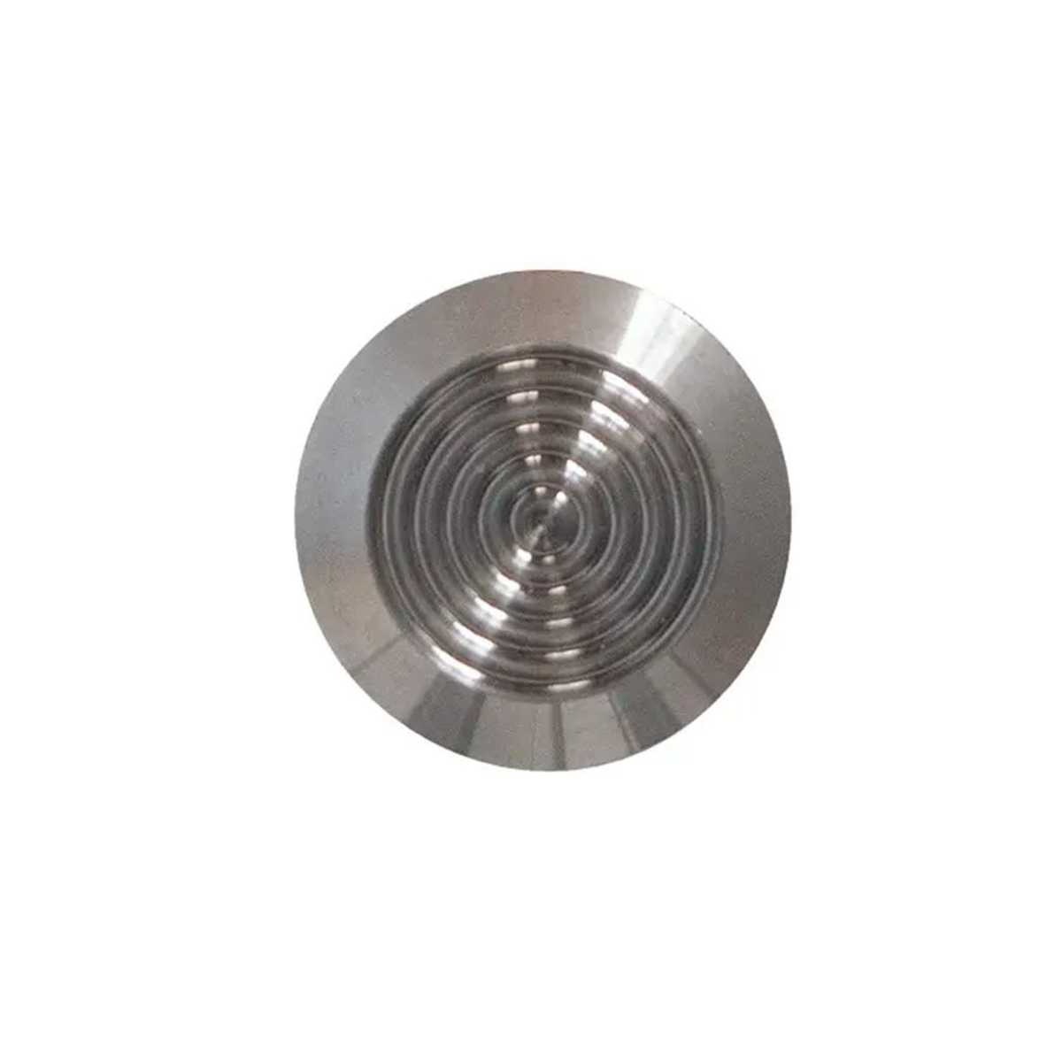 Aufmerksamkeitsnoppe aus Edelstahl, Silber mit Struktur (gerillt), 35 mm Durchmesser